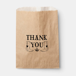 Thank You Wedding Cowboy Boots Country Western Favour Bag