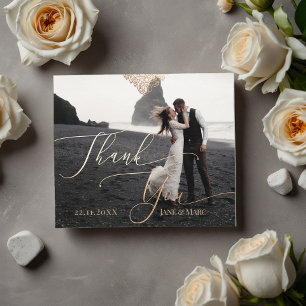 Thank You Wedding Custom Photo Squared Cards