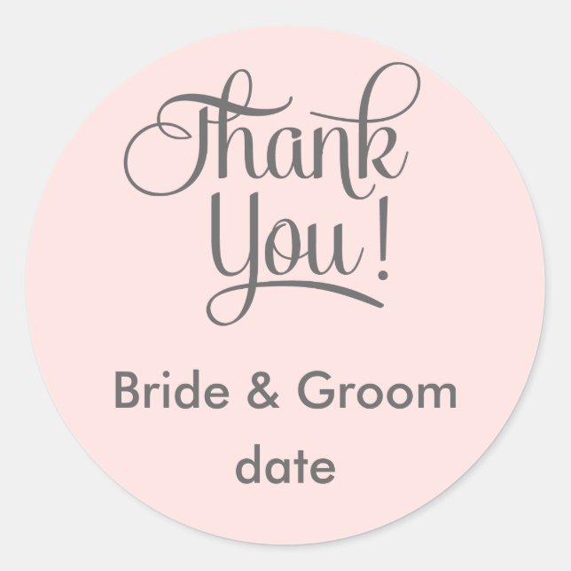 Thank you wedding favour sticker (Front)
