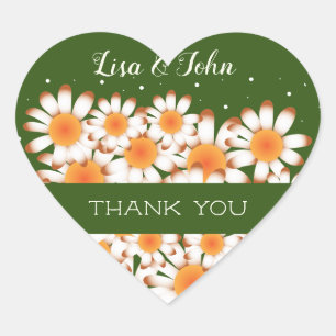 Thank You Wedding Forest Green Heart Envelope Seal