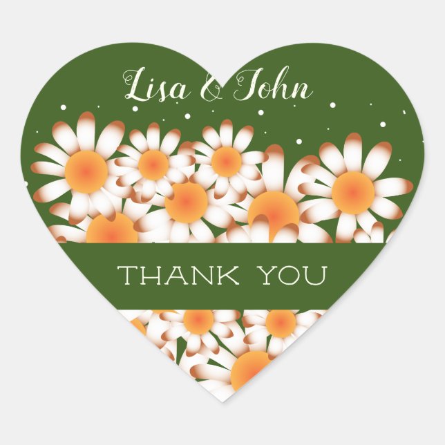 Thank You Wedding Forest Green Heart Envelope Seal (Front)