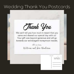 Thank You_Wedding guests Thank You Postcards