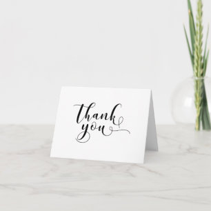 Thank You Wedding Ornate Black Typography 2 Card