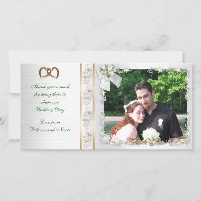 Thank you Wedding Photo Card (Front)
