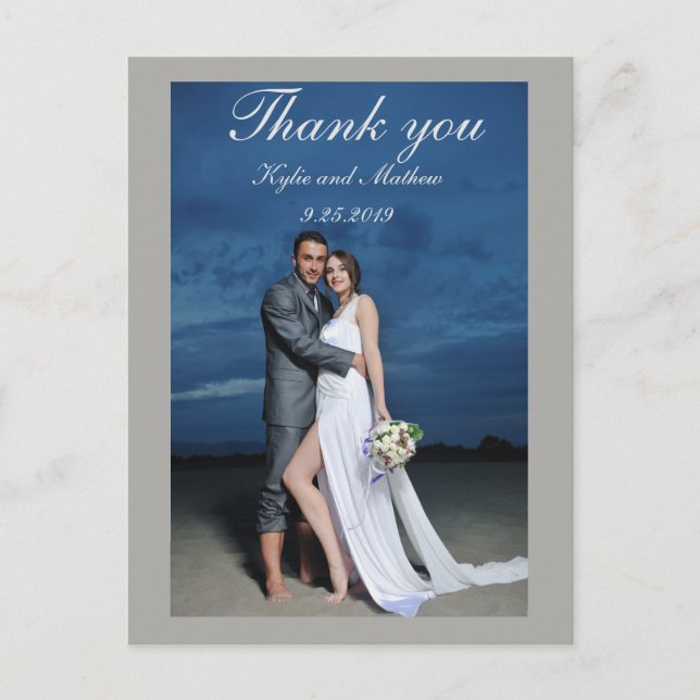 Thank You Wedding Photo Postcard (Front)