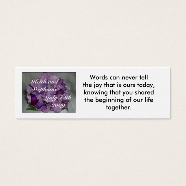 thank you wedding place card (Front)