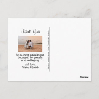 Thank You Wedding Postcard