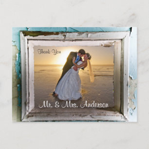 Thank You Wedding Postcard Unique Frame 4