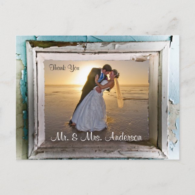 Thank You Wedding Postcard Unique Frame 4 (Front)