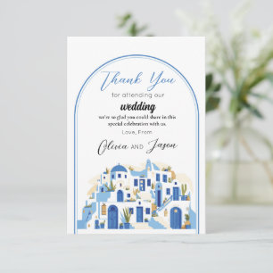 Thank You Wedding Santorini Greece Greek Card