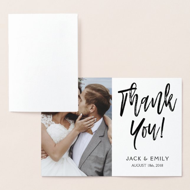 Thank You Wedding Silver Foil Photo Card (Display)