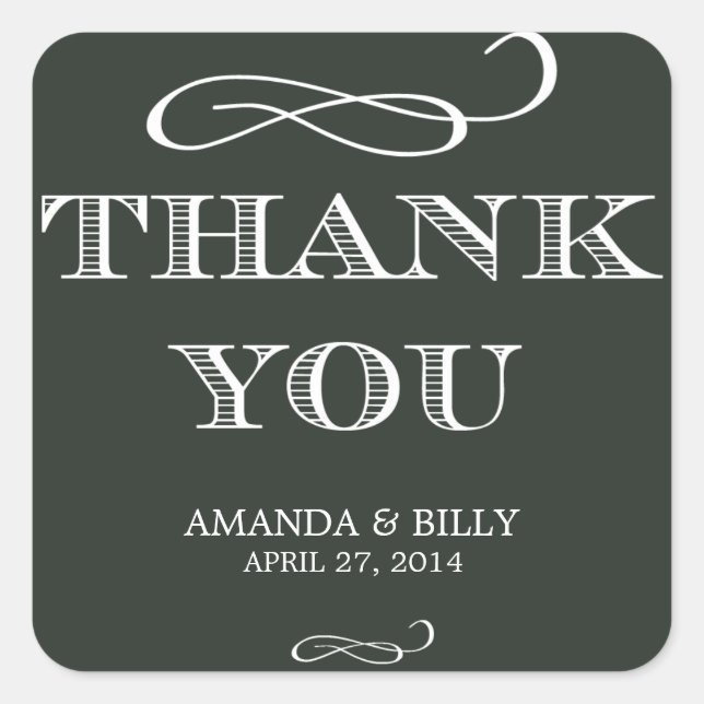 Thank You Wedding Stickers (Front)