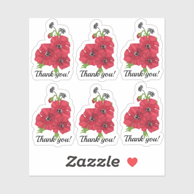 Thank you!Wedding stickers, flower stickers (Sheet)