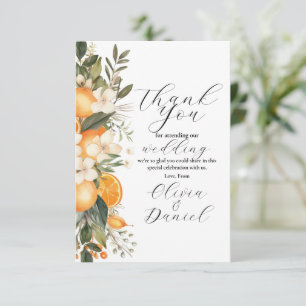 Thank You Wedding Summer Florals Fruits Oranges Card