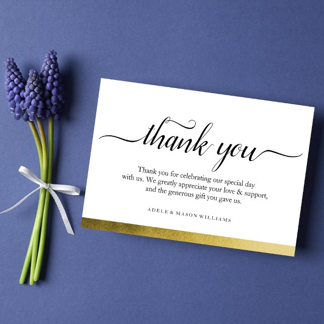 Thank You Wedding Thank You Note Gold Foil Card (Creator Uploaded)