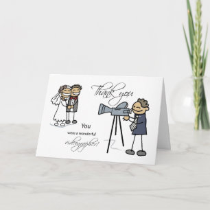 Thank You Wedding Videographer, Stick Figures Card