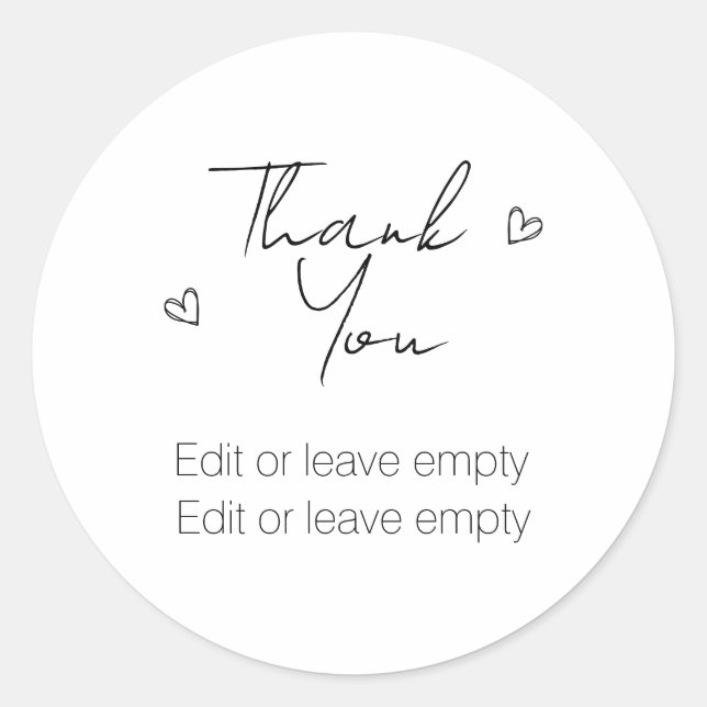 Thank you Welcome Congratulations Classic Round Sticker (Front)