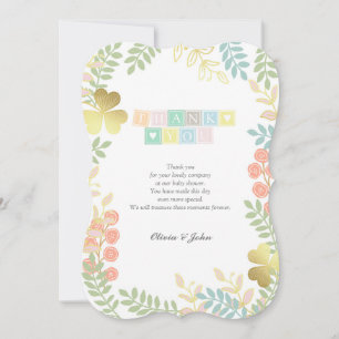 Thank You Whimsical Rustic Baby Shower Card