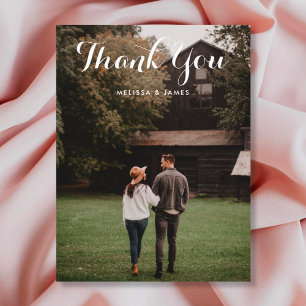 Thank You Whimsical Wedding Photo Postcard
