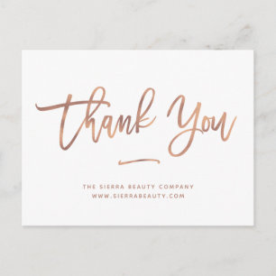 Thank You   White Custom Retail Small Business Postcard