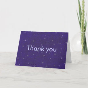 Thank you, White garland on blue, wedding cards