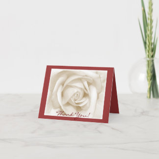 Thank You! White Rose (red) Thank You Card