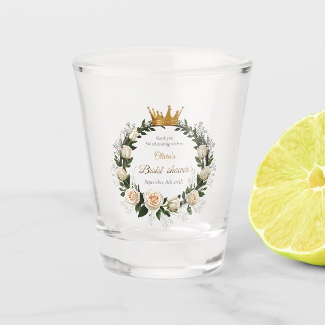 Thank You White Roses & Baby’s Breath  Shot Glass (Front)