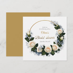 Thank You White Roses & Blue Baby’s Breath  Card