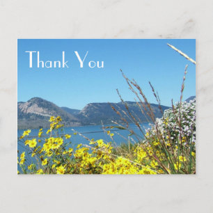Thank you, wild flowers and lake postcard