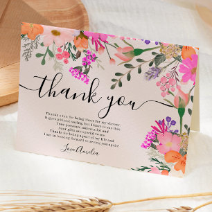 Thank you wild flowers pastel spring shower card