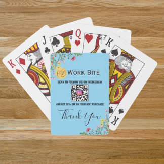 Thank You Wildflower Business Instagram Qr Code Playing Cards