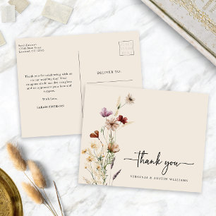 Thank You Wildflower Postcard
