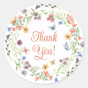 Thank You Wildflowers Butterflies  Sticker