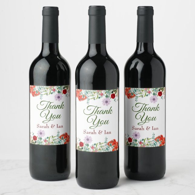 Thank you wine bottle favours label (Bottles)