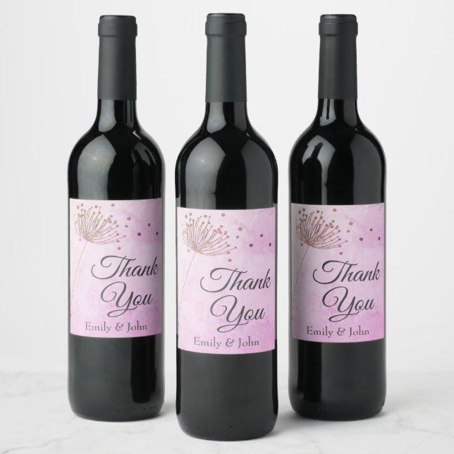 Thank you wine bottle favours label (Bottles)