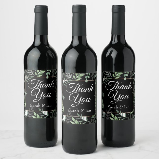 Thank you wine bottle favours label (Bottles)