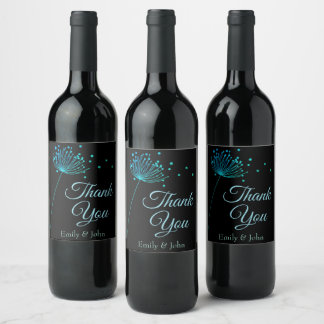 Thank you wine bottle favours label