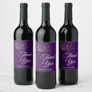 Thank you wine bottle favours wine label