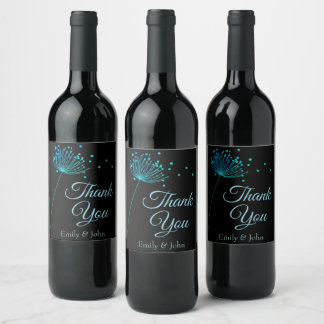Thank you wine bottle favours wine label