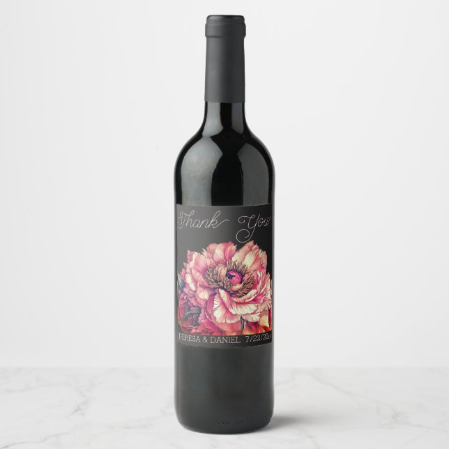 Thank you winelabel favours wine label (Front)