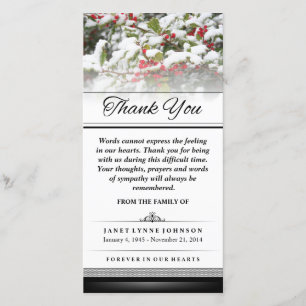Thank You Winter Ivy Snow - Words Cannot Express Card