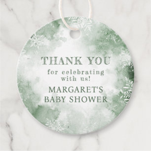 Thank you winter wonderland baby shower favour tags