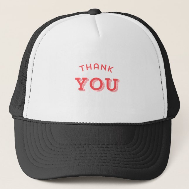 Thank You Wishes Printed White and Black Vibes  Trucker Hat (Front)