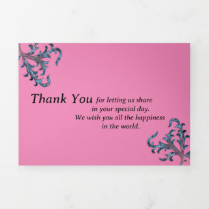 Thank You Wishing for inviting wedding Tri-Fold C Card