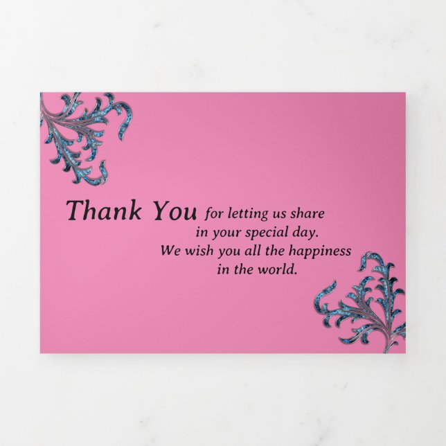Thank You Wishing for inviting wedding  Tri-Fold Card (Cover)