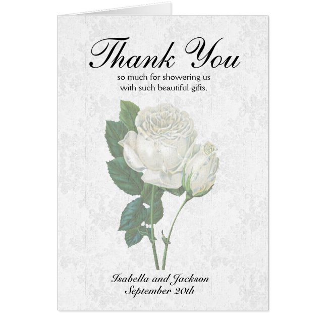 Thank You with a Beautiful White Rose  (Front)