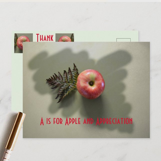 Thank You with an Apple Postcard (Creator Uploaded)