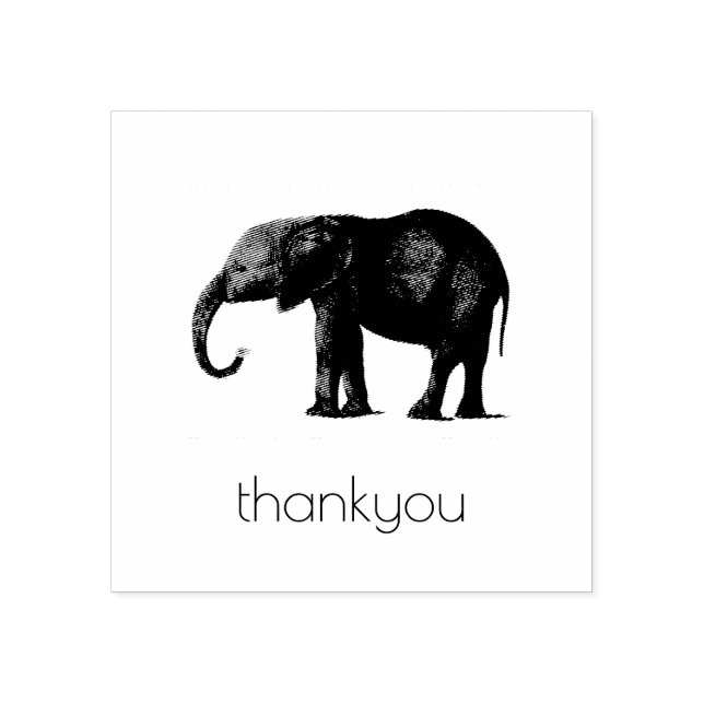 THANK YOU WITH ELEPHANT WOOD ART STAMP (Imprint)
