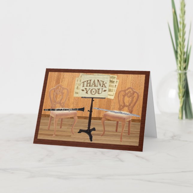 Thank You with Flute and Clarinet Card (Front)