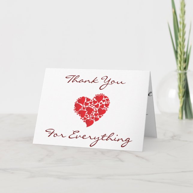 "THANK YOU" WITH HEARTFELT MESSAGE THANK YOU CARD (Front)